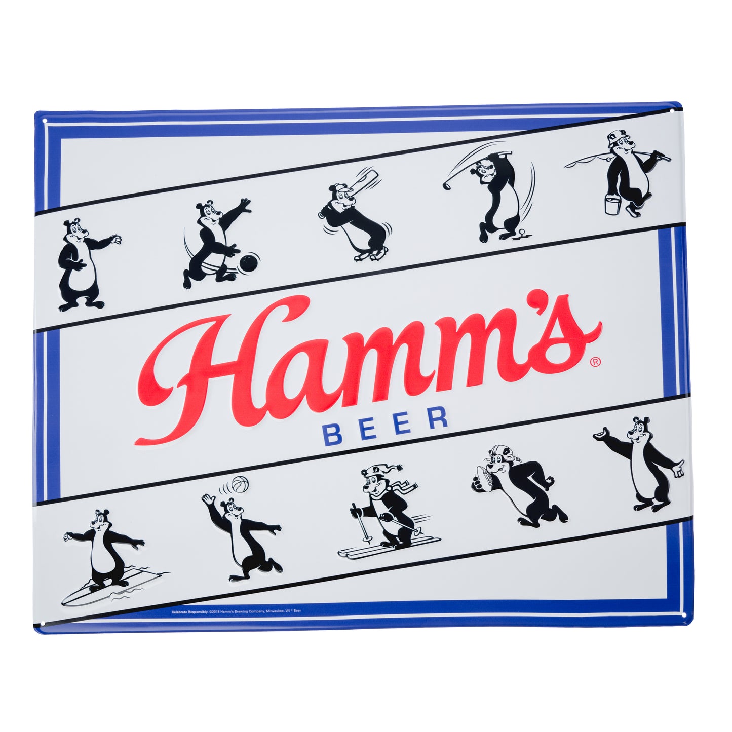 Hamm's Sports Bear Metal Sign