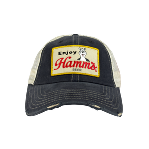 Hamm's Bear Distressed Patch Hat