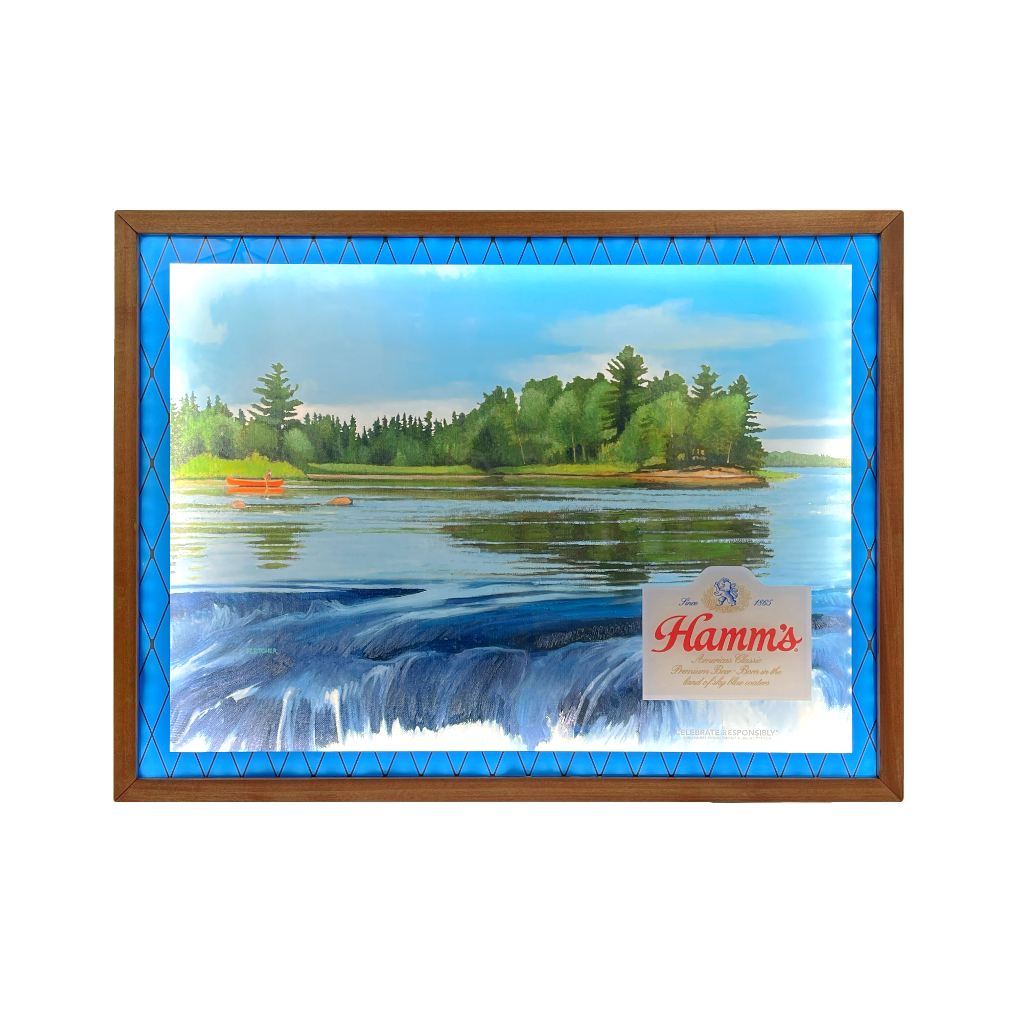 Vintage Lake Scene Wall Sign