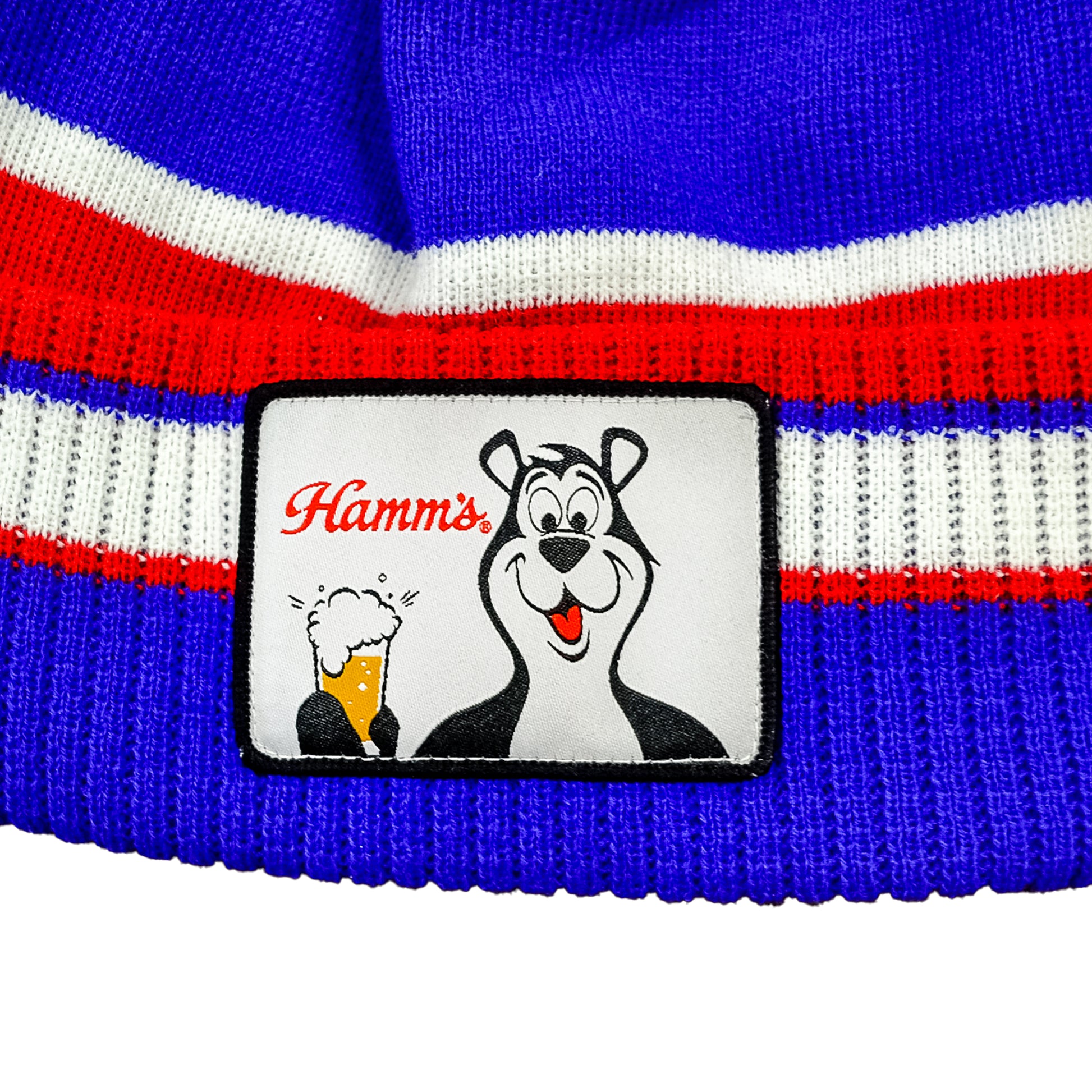 Hamm's Striped Pom Beanie