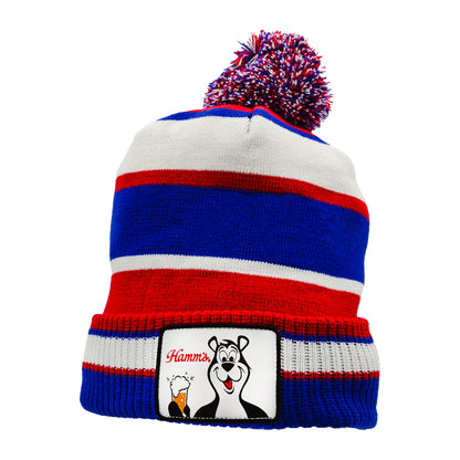 Hamm's Striped Pom Beanie